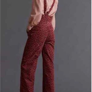 Anthropologie Pilcro red corduroy overalls